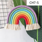 Nordic Style Home Children's Room Decoration Pendant Woven Rainbow Pendant Wall Decoration Pendant 7 Pieces