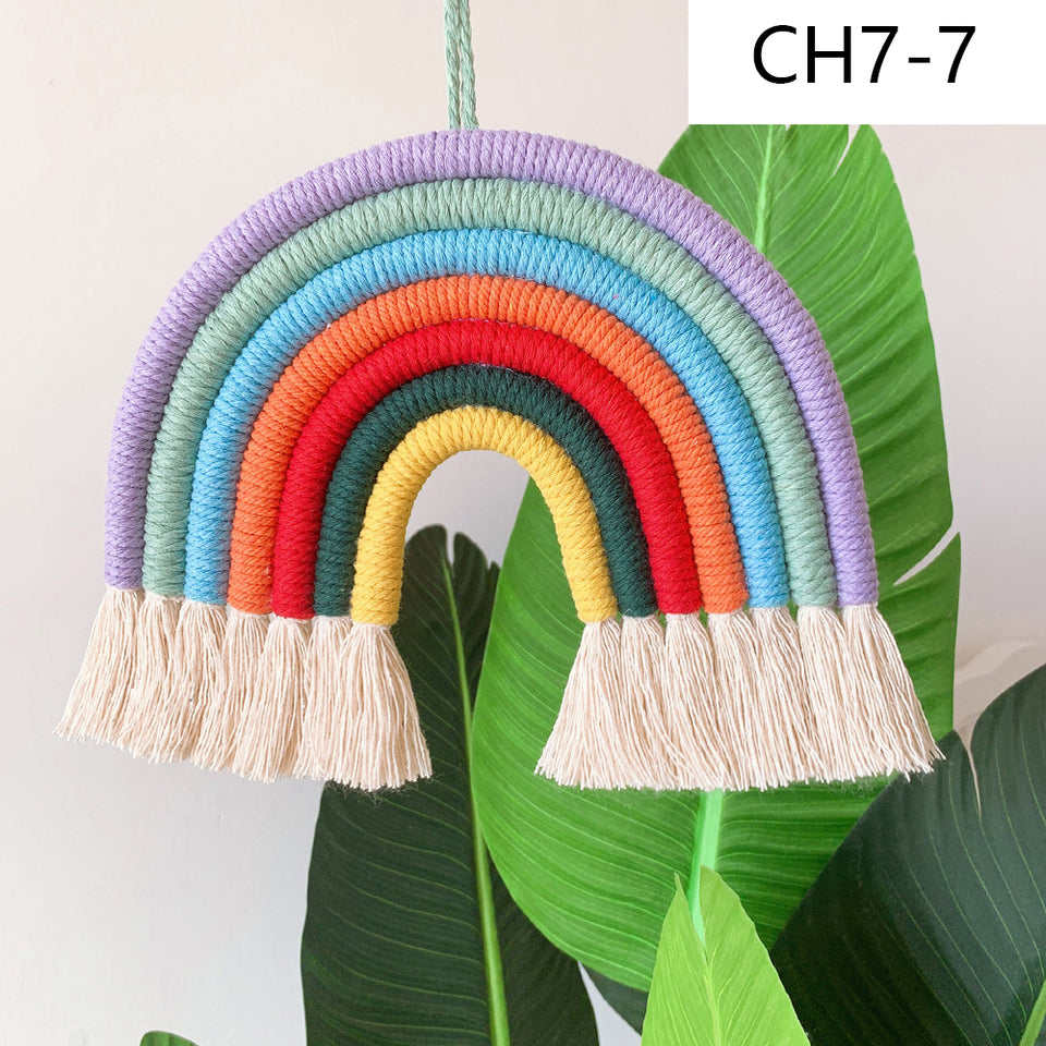 Nordic Style Home Children's Room Decoration Pendant Woven Rainbow Pendant Wall Decoration Pendant 7 Pieces