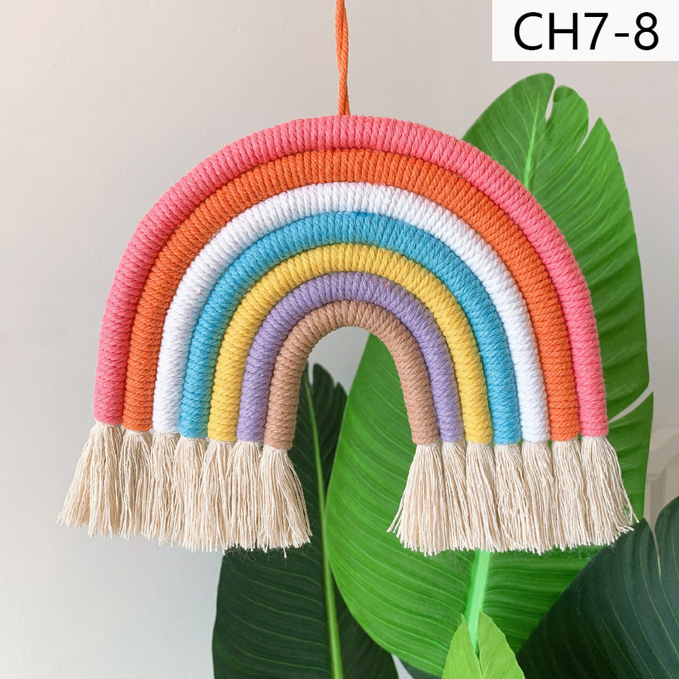 Nordic Style Home Children's Room Decoration Pendant Woven Rainbow Pendant Wall Decoration Pendant 7 Pieces