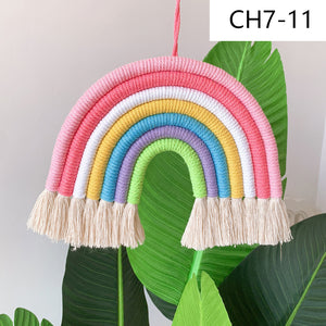 Nordic Style Home Children's Room Decoration Pendant Woven Rainbow Pendant Wall Decoration Pendant 7 Pieces