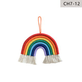 Nordic Style Home Children's Room Decoration Pendant Woven Rainbow Pendant Wall Decoration Pendant 7 Pieces