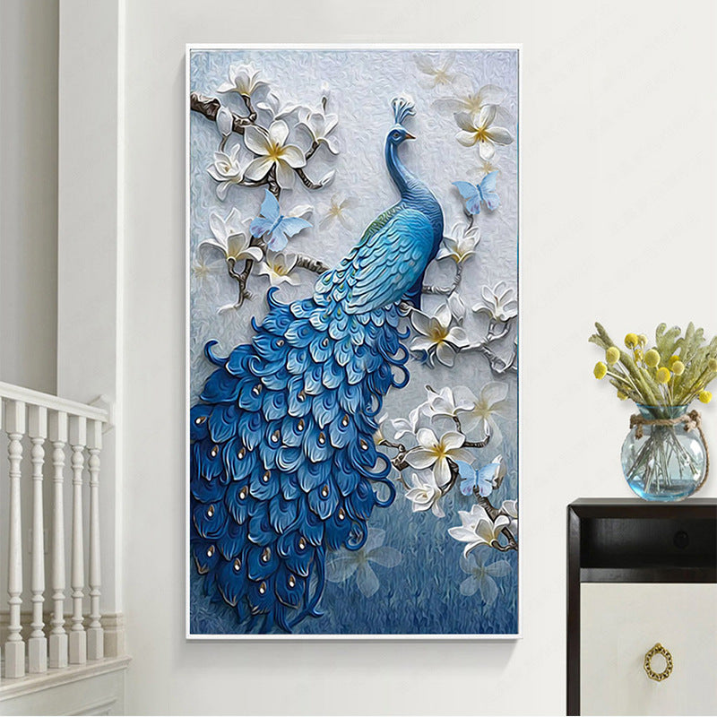 New 5d diamond painting full of peacock blue porch diamond painting